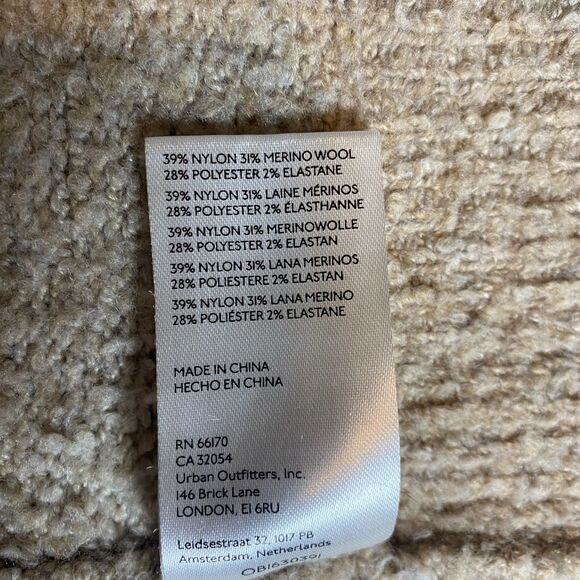 Maeve Anthropologie Merino Wool Blend Sweater Size M Beige V-Neck Minimalist - Picture 5 of 6